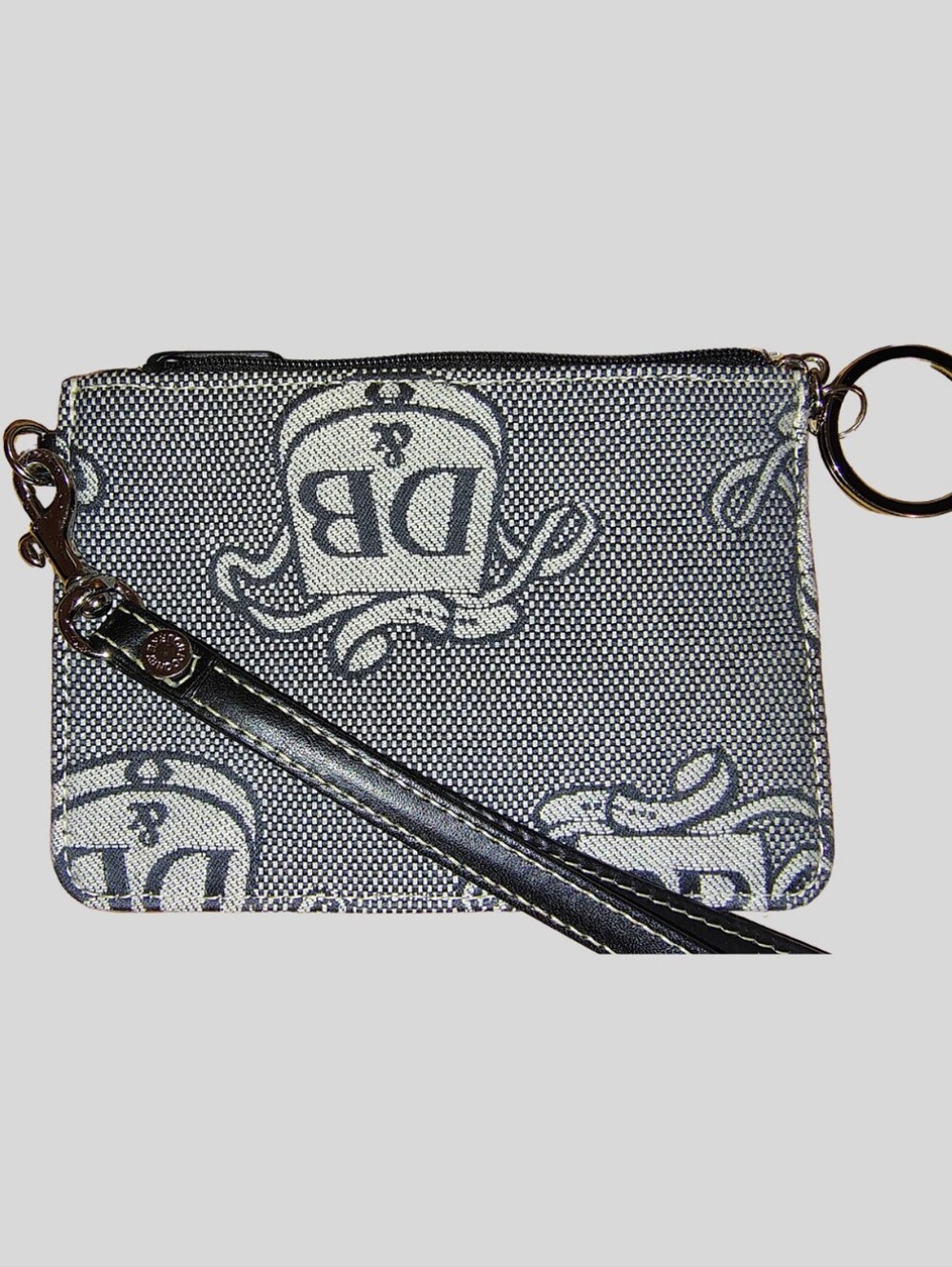 Dooney & Bourke Black and White Signature Wristlet